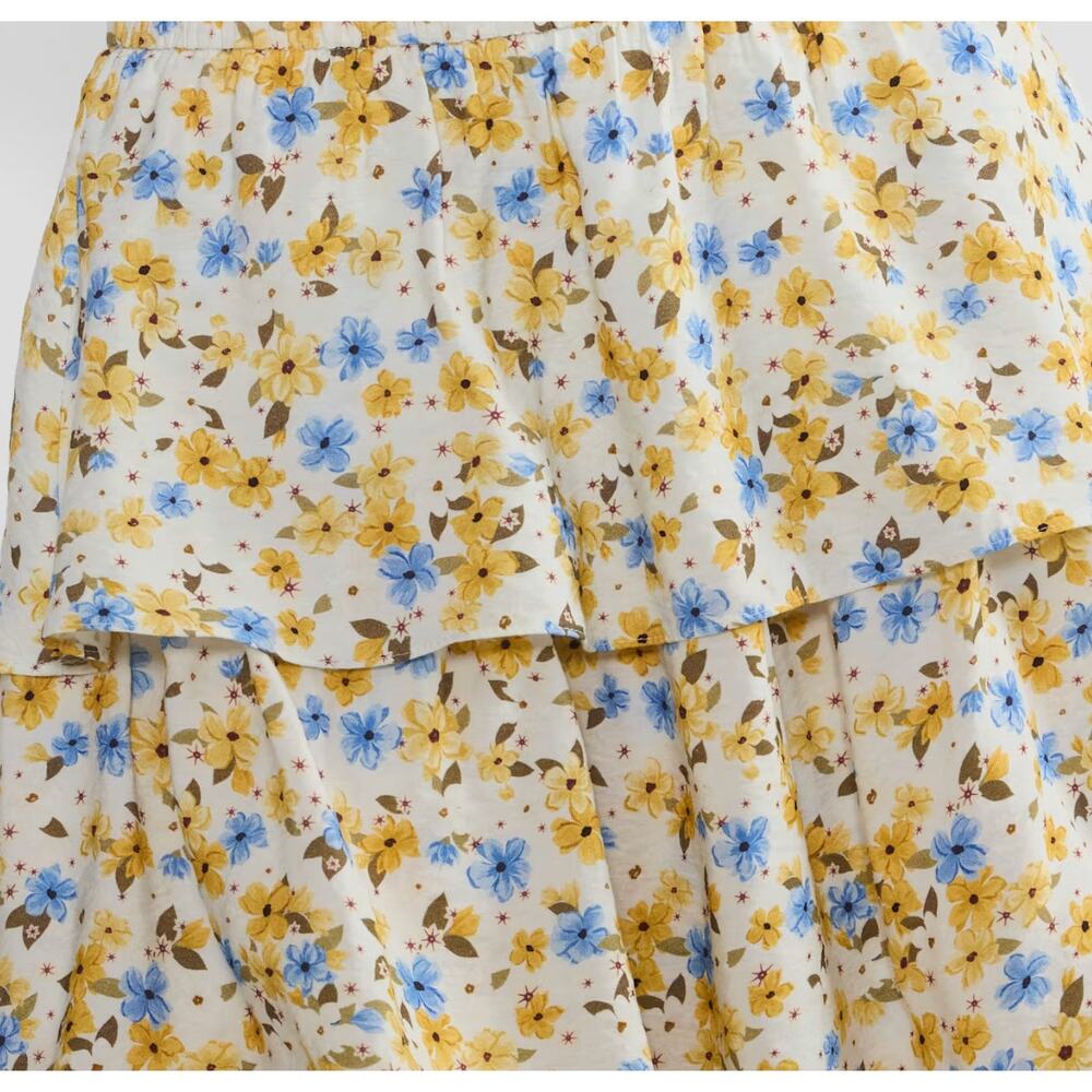 Aritzia Wilfred Volume Skirt LT Birch Yellow Floral Tiered Maxi Flowy Boho NWT-M - Picture 13 of 13
